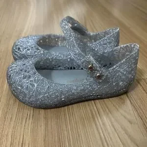 Chaussures Bébé Melissa Mini Campana Zig Zag 17 - Noir Pailleté, Pointure 17, Neuves